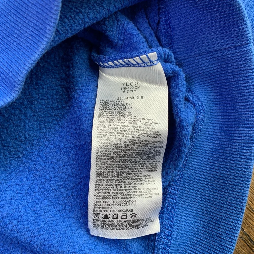 Kids Nike Air Blue With Red Letters Hoodie Pullover Youth Size 7